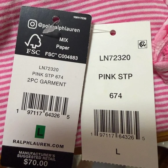 Ralph Lauren Striped Pink Pajama Set - Picture 10 of 13